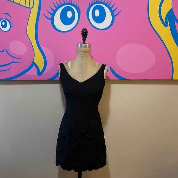 Moschino Cheap and Chic Black Wool Petal Dress